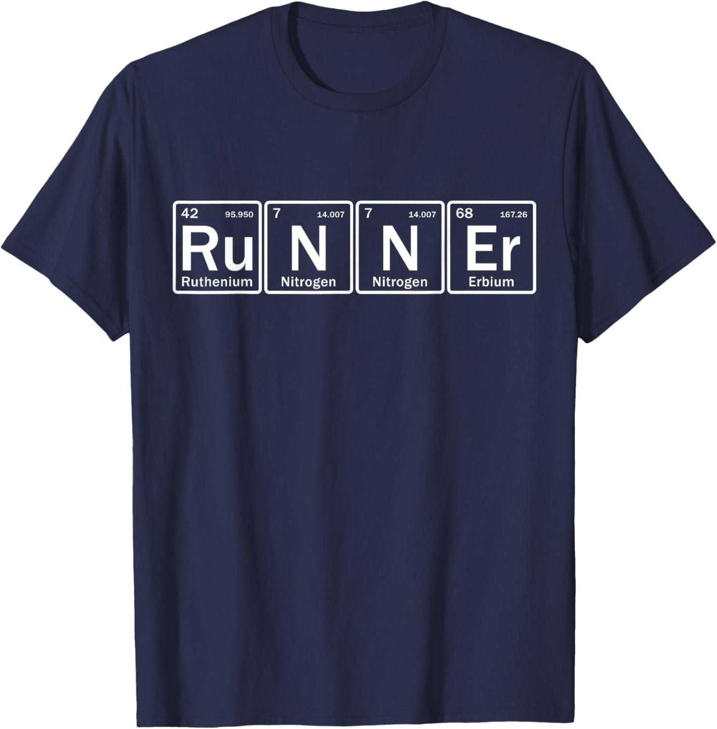 Runner in Periodic Table Elements Funny XC Marathon Running T-Shirt - T-Shirt | Navy