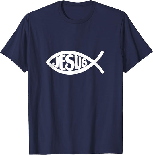 Jesus Fish T-Shirt - T-Shirt | Navy