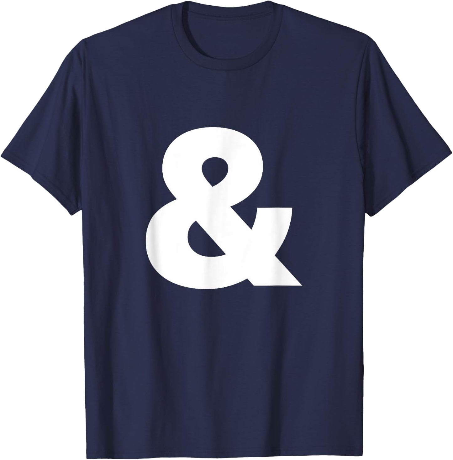 Helvetica Display Black (White) Italic Ampersand Logotype T-Shirt - T-Shirt | Navy