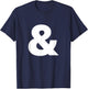 Helvetica Display Black (White) Italic Ampersand Logotype T-Shirt - T-Shirt | Navy