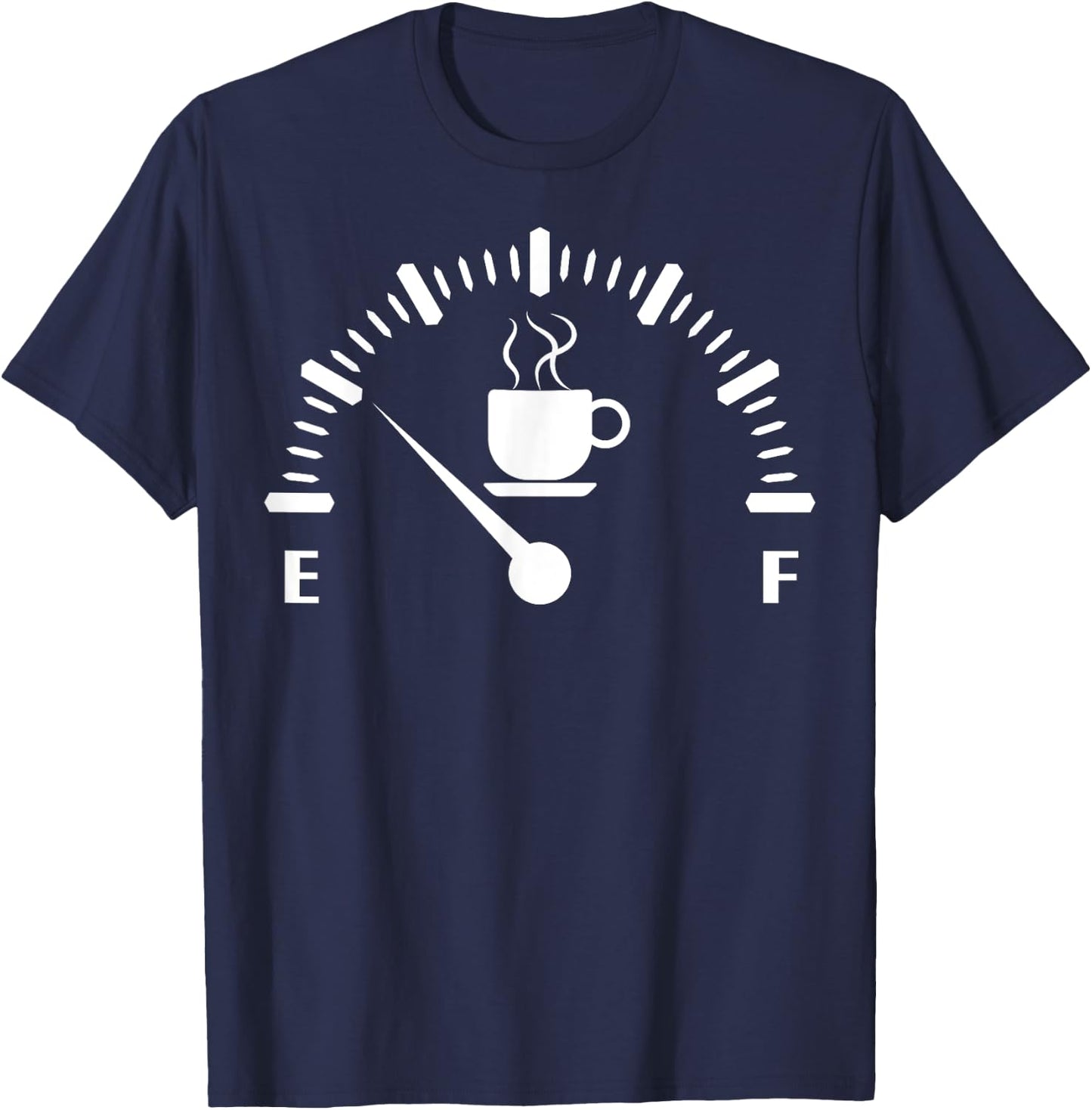 Funny Coffee Low, Coffee Empty, Low Coffee Gauge T-Shirt - T-Shirt | Navy