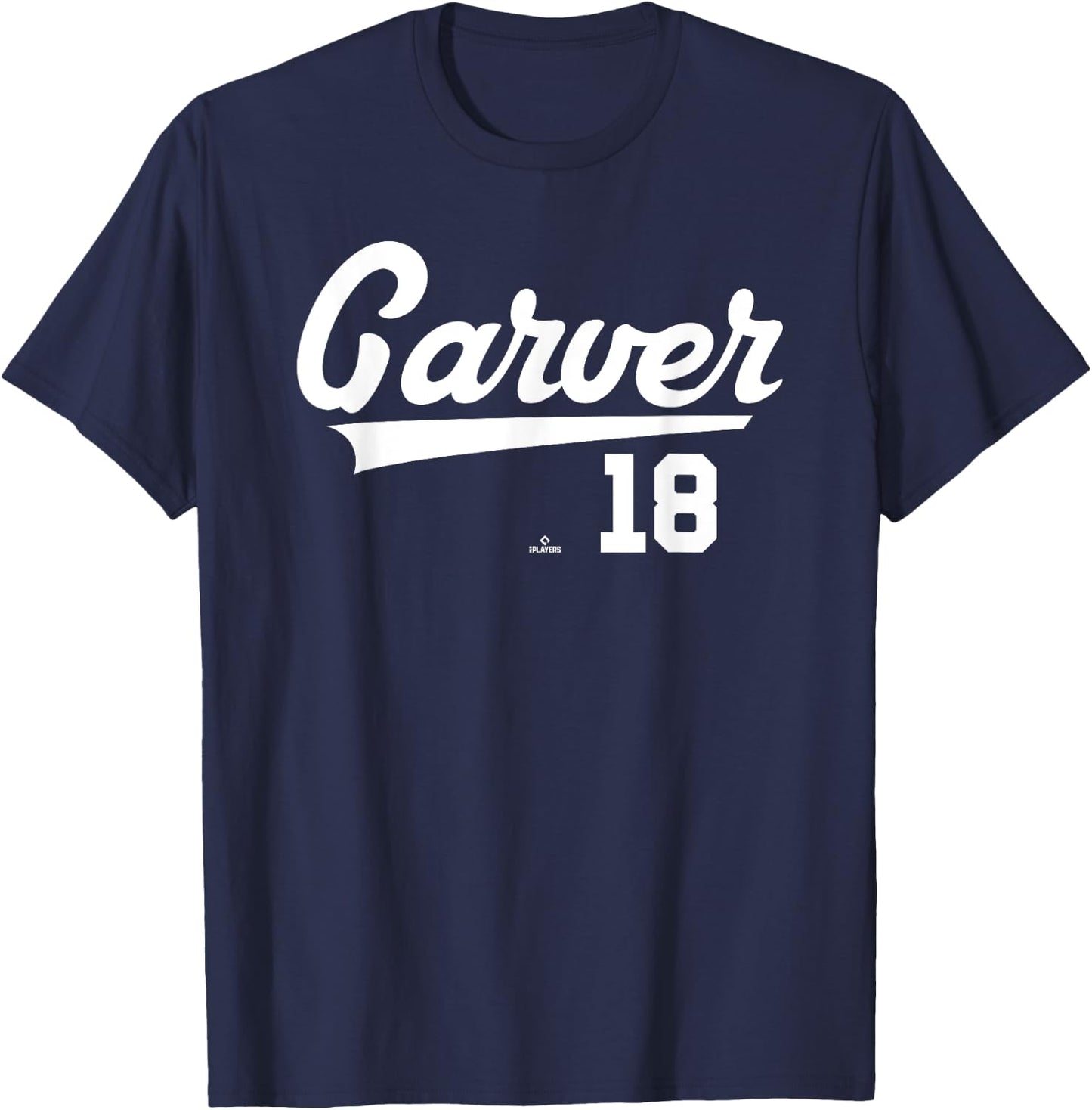 Player Name Swoosh Mitch Garver Seattle Baseball MLBPA T-Shirt - T-Shirt | Navy