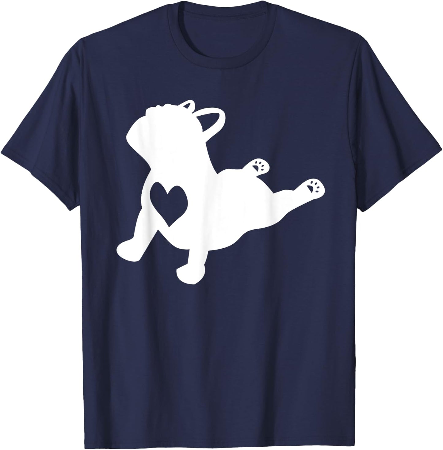 French bulldog yoga pose shirt with love heart frenchie gift Women Girls Kids T-Shirt - T-Shirt | Navy