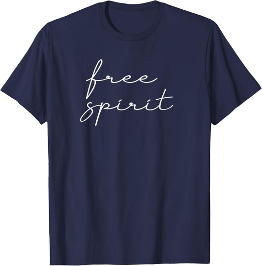 Free Spirit Cute Family Inspirational Yoga Workout Travel T-Shirt - T-Shirt | Navy