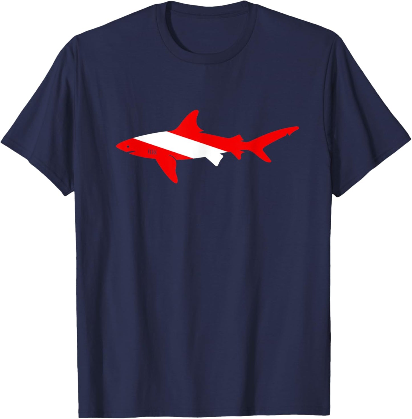 Dive Shark Diver Shirts Men Flag Scuba Diving Graphic T-Shirt - T-Shirt | Navy