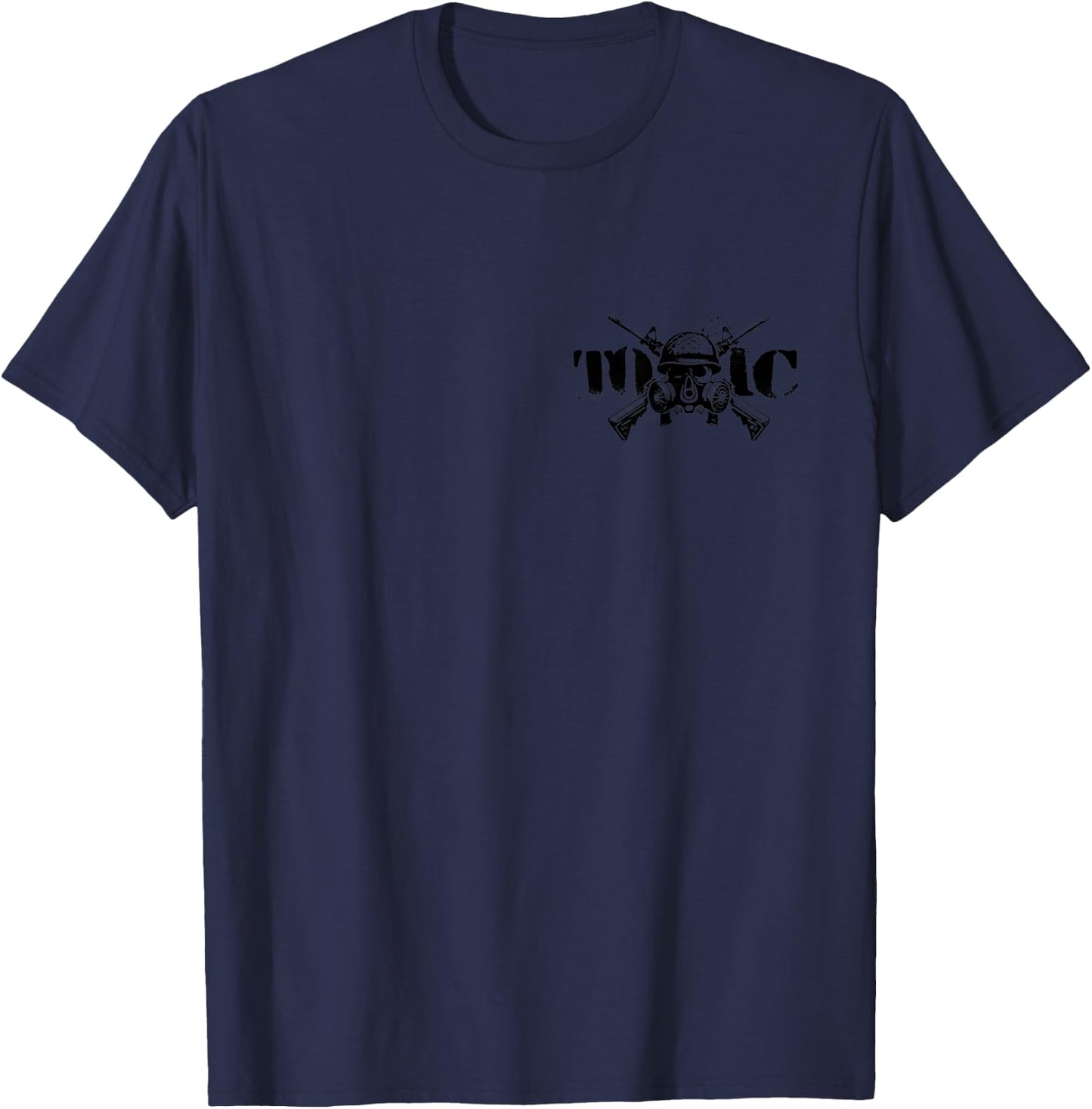 Toxic Crossed Rifles Army Helmet Skull Gas Mask T-Shirt - T-Shirt | Navy