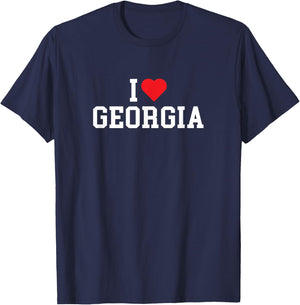 I Love Georgia - GA - Throwback Design - Classic T-Shirt - T-Shirt | Navy