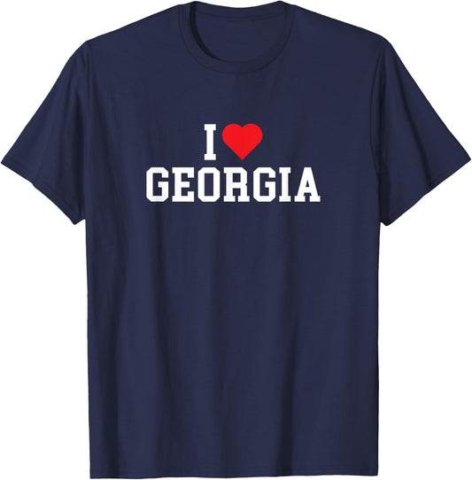 I Love Georgia - GA - Throwback Design - Classic T-Shirt - T-Shirt | Navy