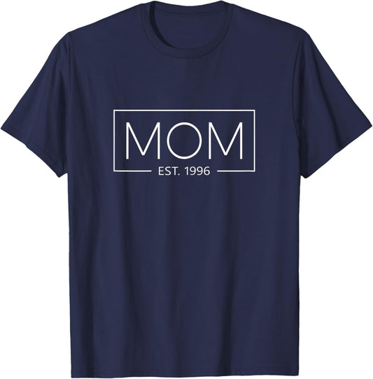 Mom 1996 Mother Since 1996 Mom Est 1996 T-Shirt - T-Shirt | Navy