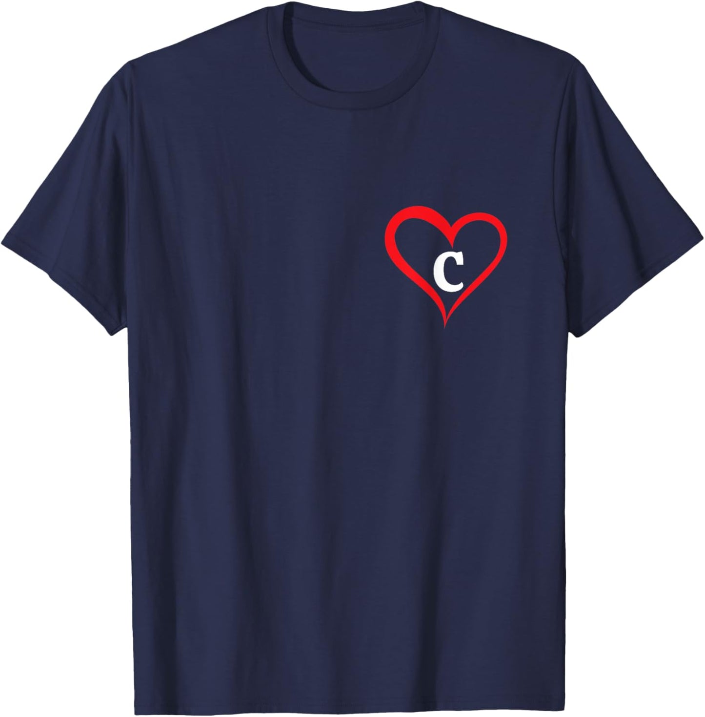 Herz mit Buchstabe C T-Shirt - T-Shirt | Navy