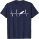 Macaw Heartbeat Gift Women Parrot Bird Lover T-Shirt - T-Shirt | Navy