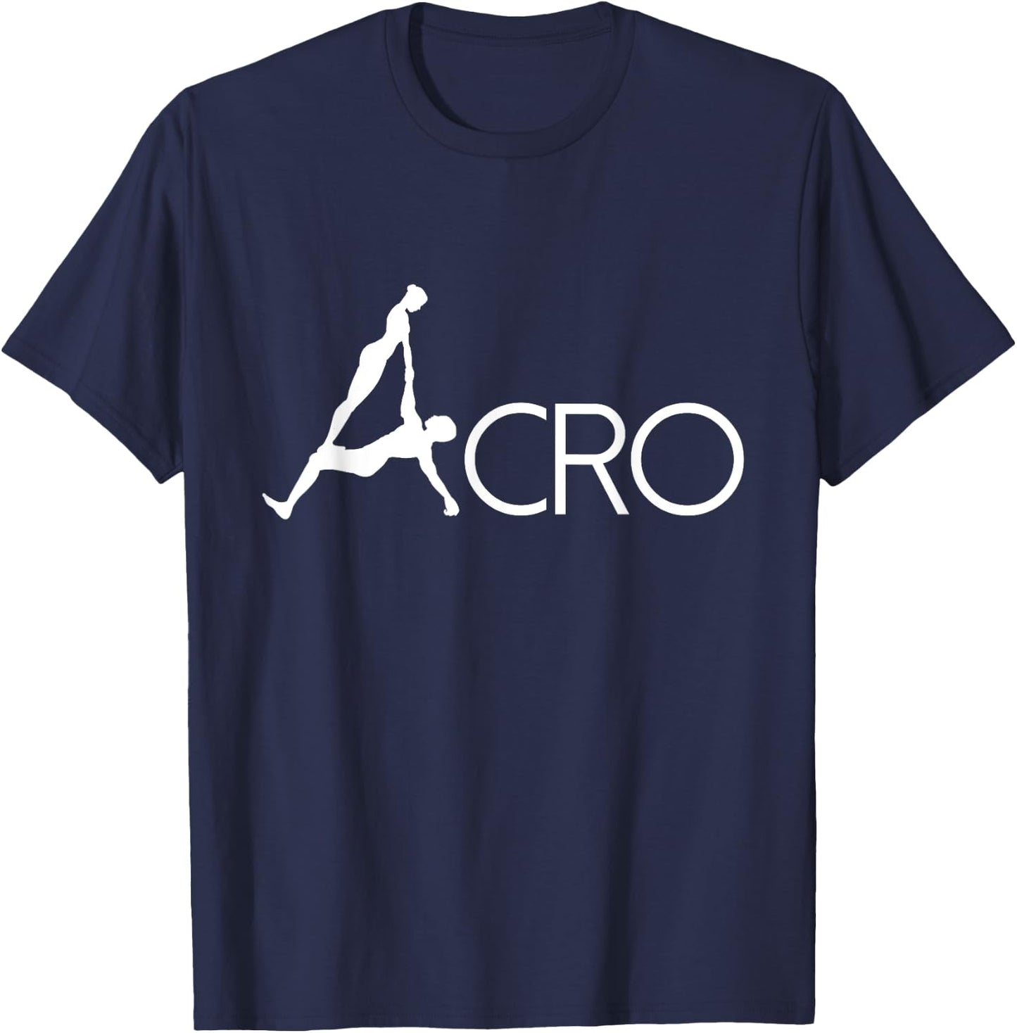 BoredKoalas Yoga Acro Dance Art White Outline Acrobat Gymnast Yoga Lover Gift T-Shirt - T-Shirt | Navy