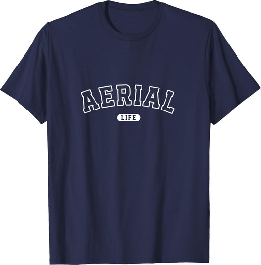Retro Aerial Life, Love Aerial Hoop, Aerialist Gifts Ideas T-Shirt - T-Shirt | Navy