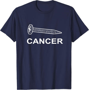 Screw Cancer Cancer Awareness Motivation T-Shirt - T-Shirt | Navy