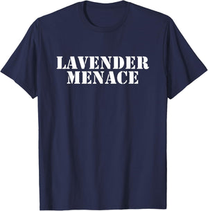 Retro Lesbian Feminist Lavender Menace T-Shirt - T-Shirt | Navy