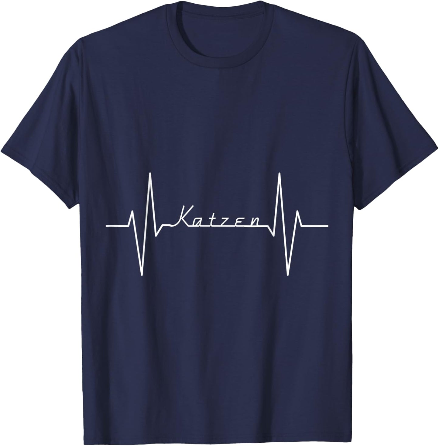 Cats Pulse Heart Frequency Cats Heartbeat Cat Friends T-Shirt - T-Shirt | Navy