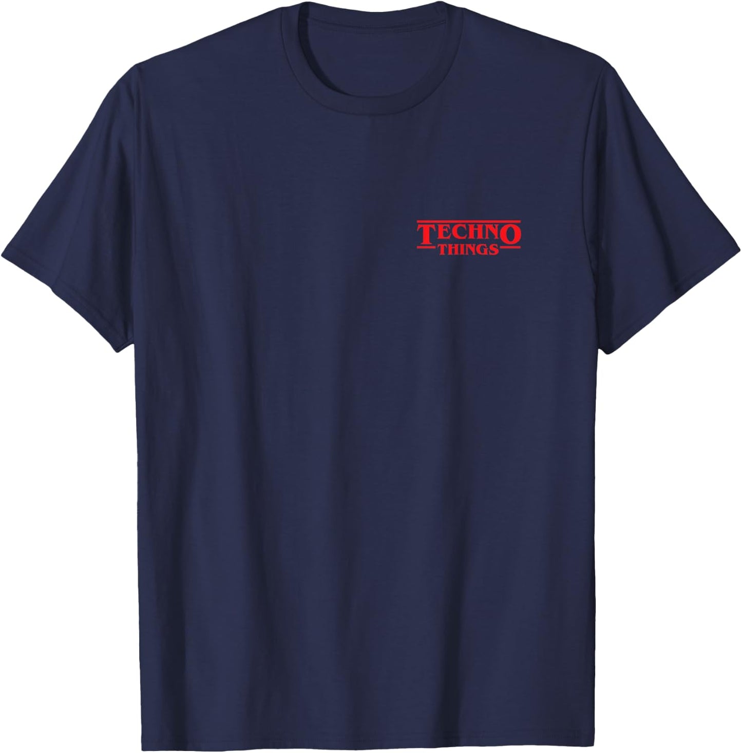 Techno Things Red Retro Logo - House X Techno T-Shirt - T-Shirt | Navy