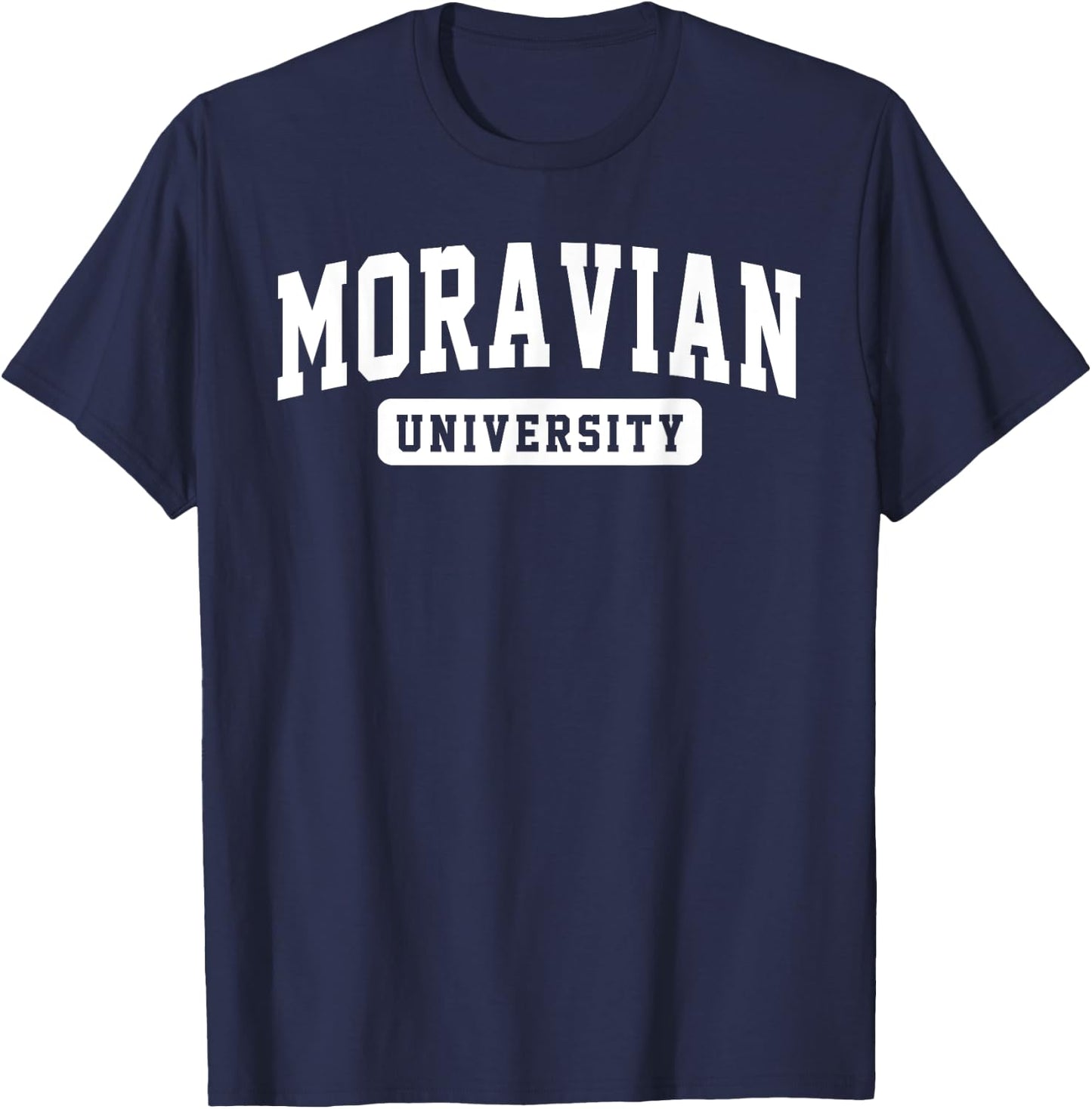 Moravian Vintage Arch University Arch Vintage Classic Design T-Shirt - T-Shirt | Navy
