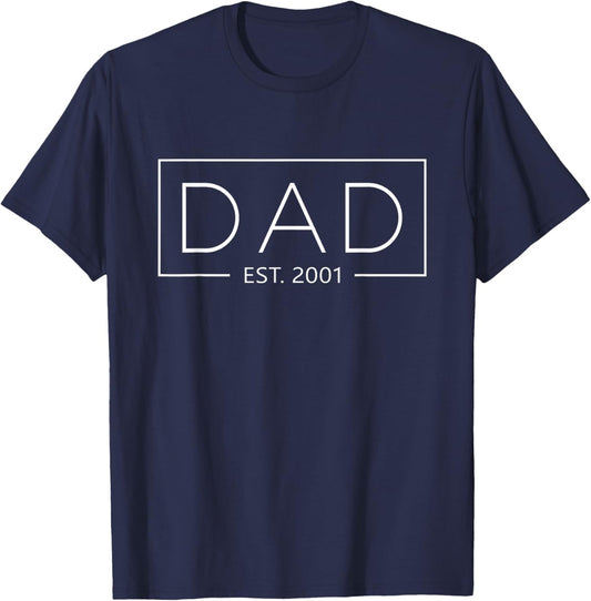 Dad 2001 Father Since 2001 Dad Est 2001 T-Shirt - T-Shirt | Navy