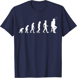 Evolution Harmonica Player T-Shirt - T-Shirt | Navy