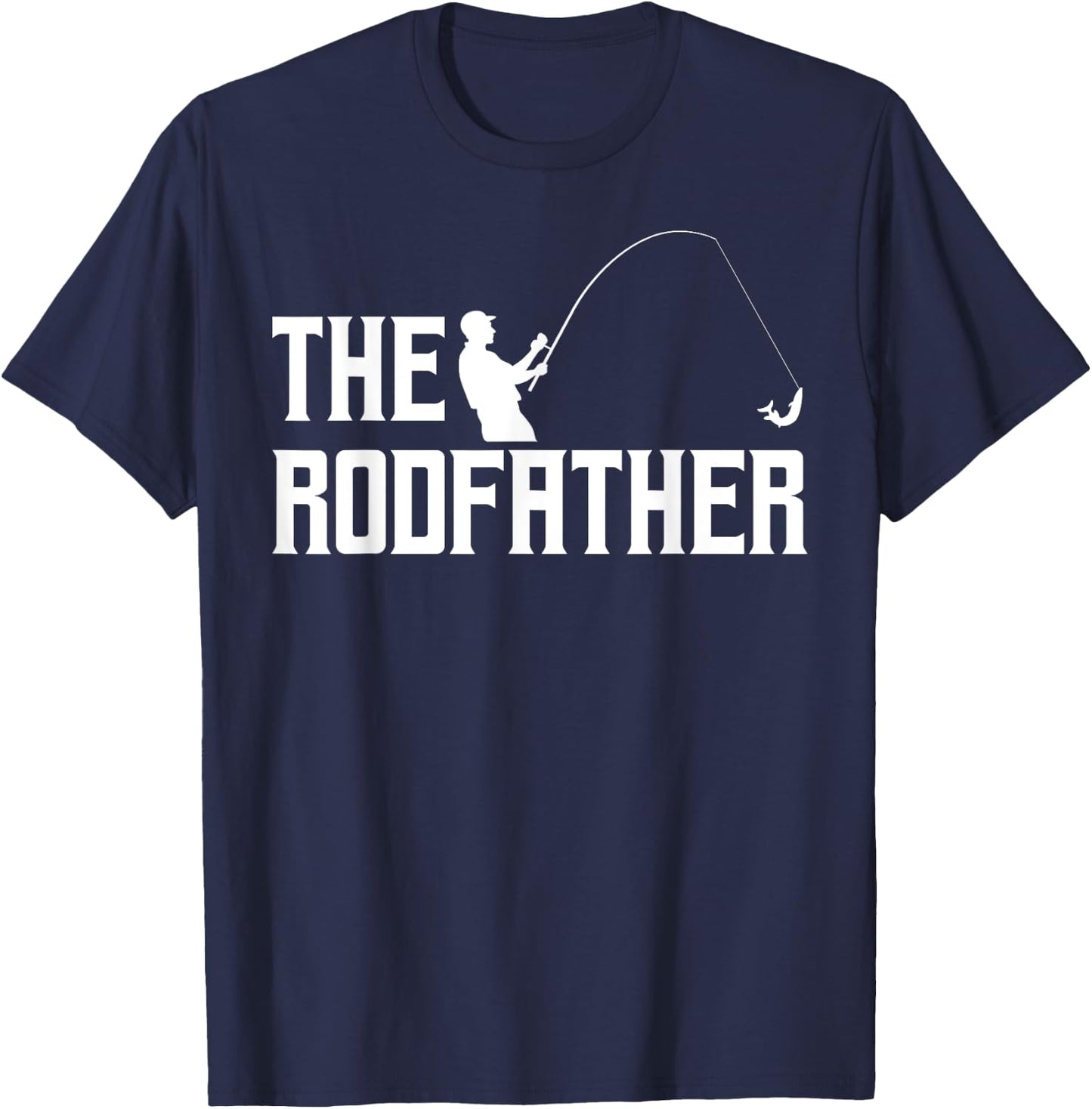 Funny Gift The Rodfather Fisherman Fishing Rod T-Shirt - T-Shirt | Navy