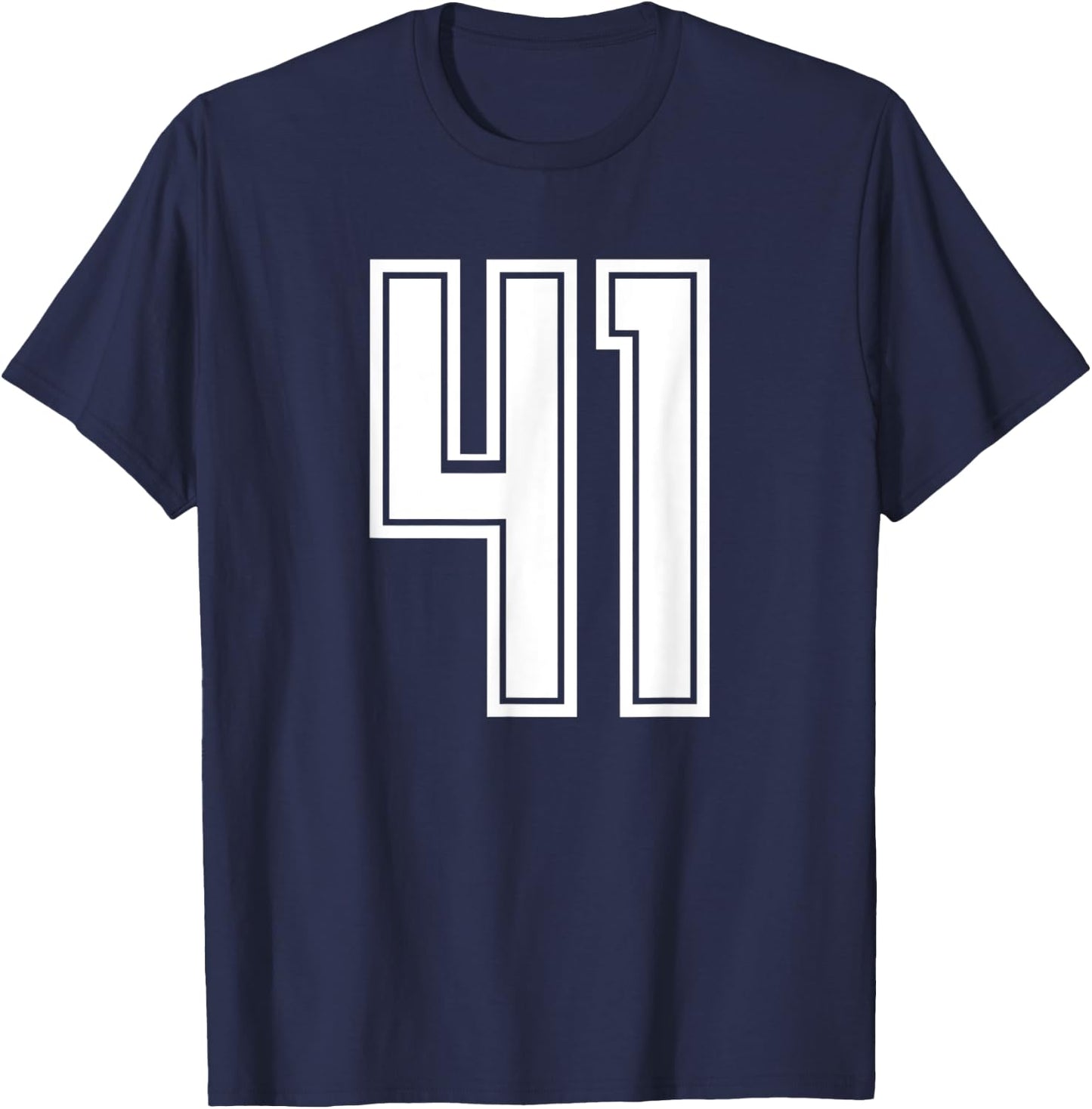 Jersey #41 White Sports Team Jersey Number 41 T-Shirt - T-Shirt | Navy