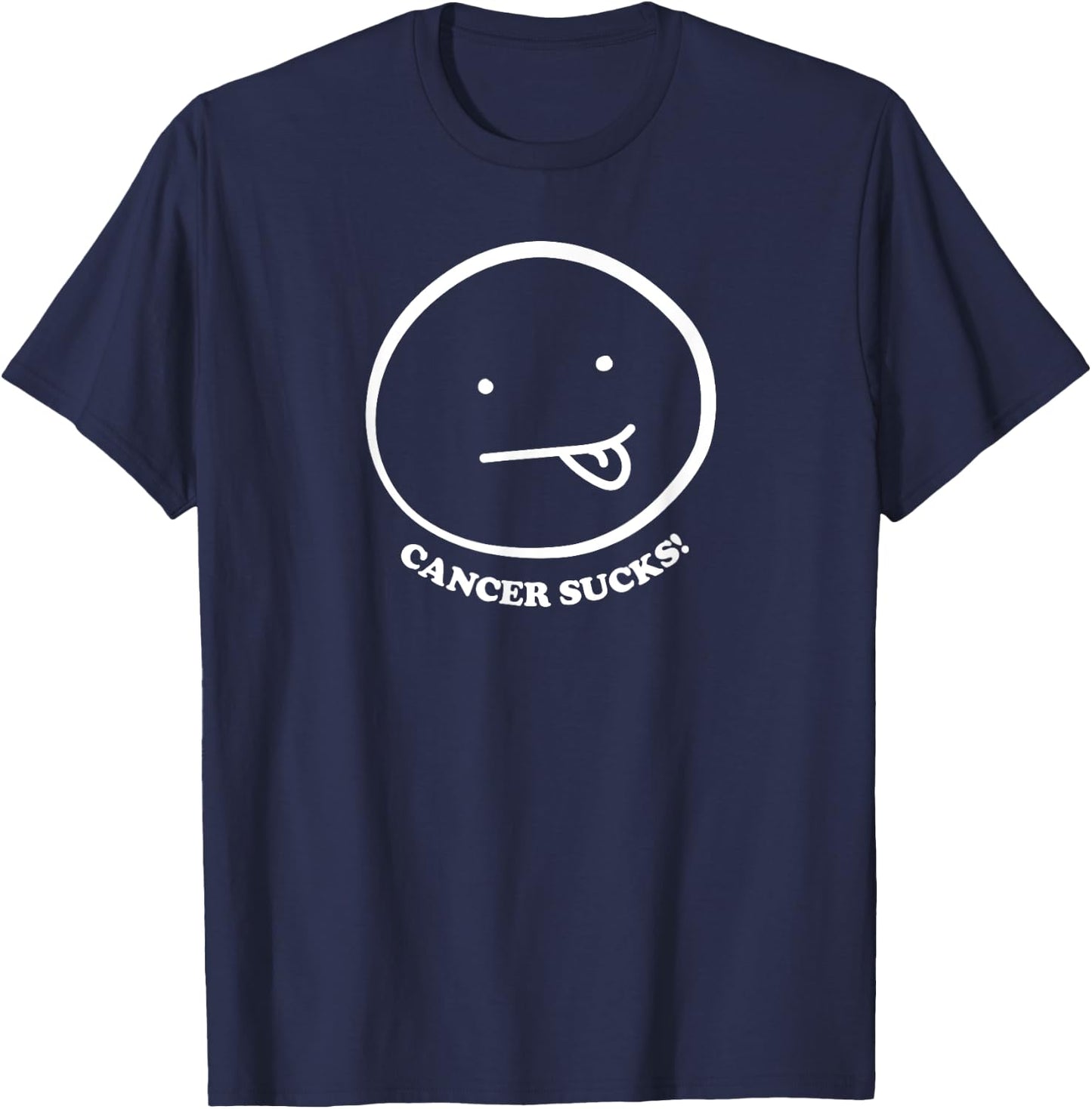 Krebs ist zum Kochzen! Tongue out for cancer T-Shirt - T-Shirt | Navy