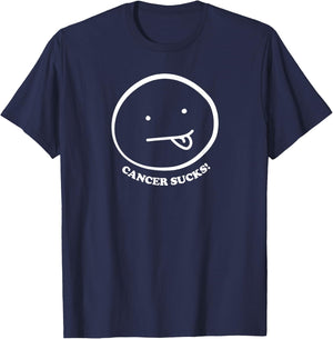 Krebs ist zum Kochzen! Tongue out for cancer T-Shirt - T-Shirt | Navy