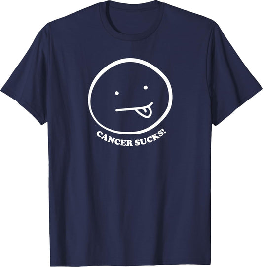 Krebs ist zum Kochzen! Tongue out for cancer T-Shirt - T-Shirt | Navy