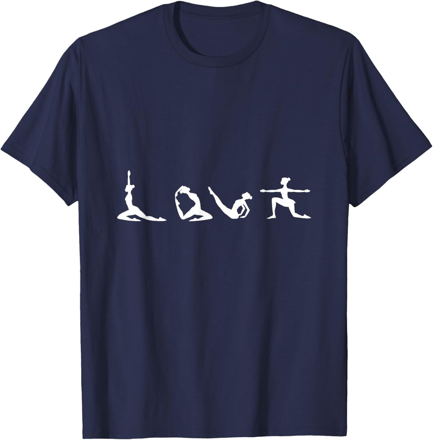 Love Yoga Typography Cute Meditation Pose Yoga Lover Gift T-Shirt - T-Shirt | Navy