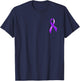 Pancreatic Cancer Purple Ribbon T-Shirt - T-Shirt | Navy