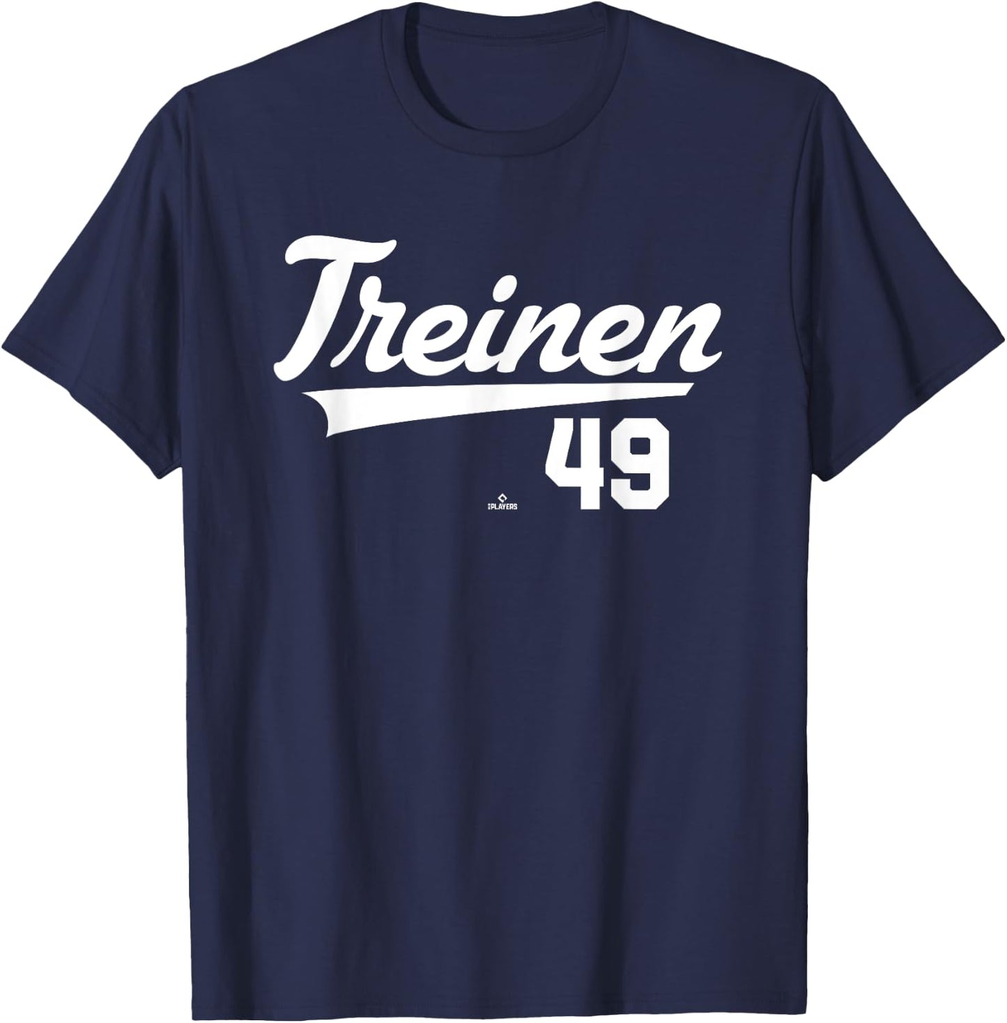 Player Name Swoosh Blake Treinen Los Angeles Baseball MLBPA T-Shirt - T-Shirt | Navy