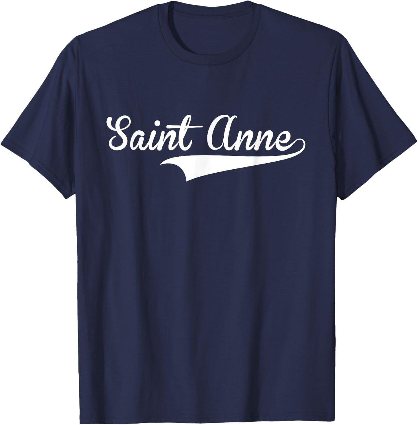 SAINT ANNE Baseball Vintage Retro Font T-Shirt - T-Shirt | Navy