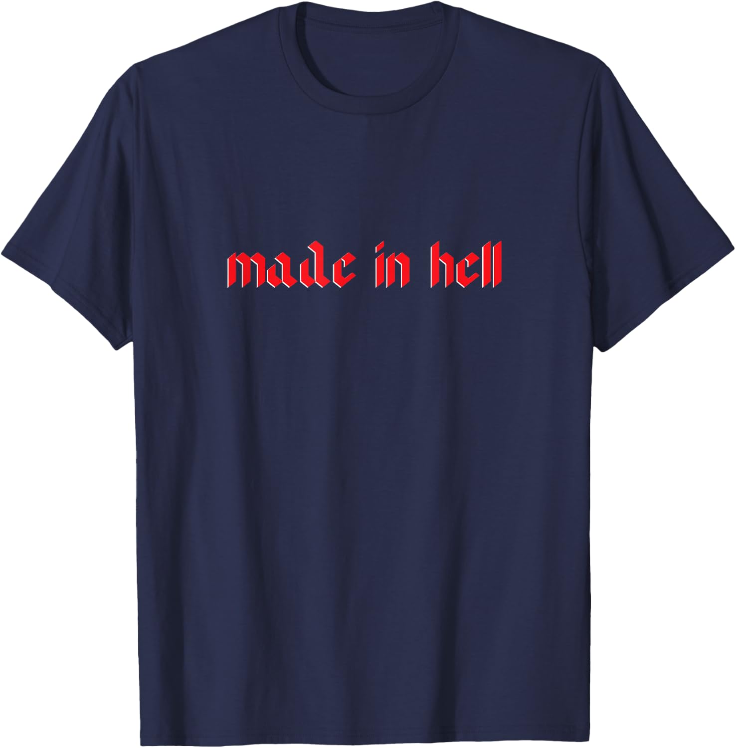 Made in Hell Egirl Eboy Soft Grundge Aesthetic T-Shirt - T-Shirt | Navy
