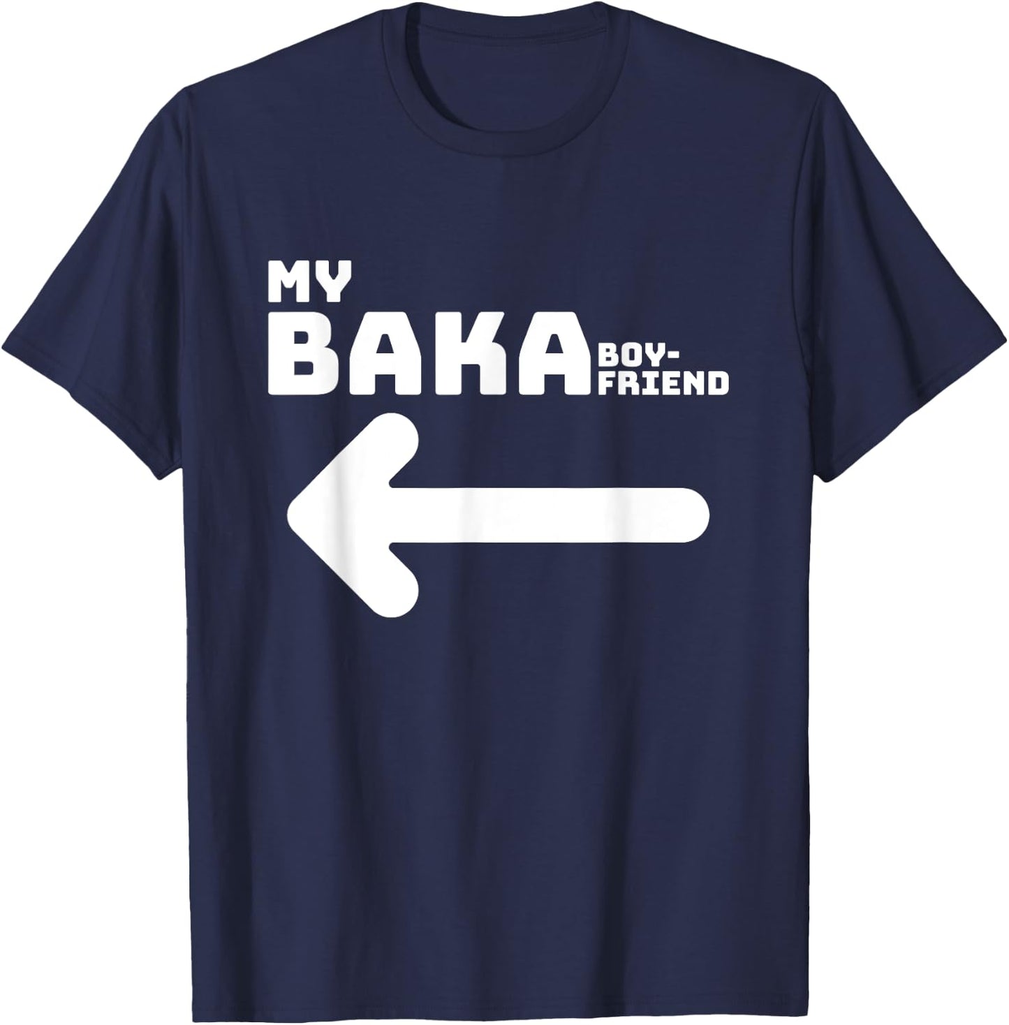 Funny Cute Anime Couple Matching Girlfriend Wear Gift T-Shirt - T-Shirt | Navy