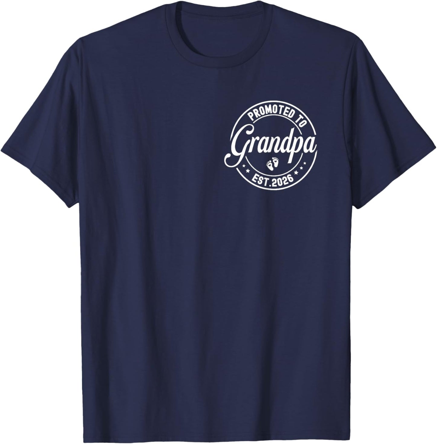 Promoted to Grandpa est. 2026 Grandparents Baby Announcement T-Shirt - T-Shirt | Navy