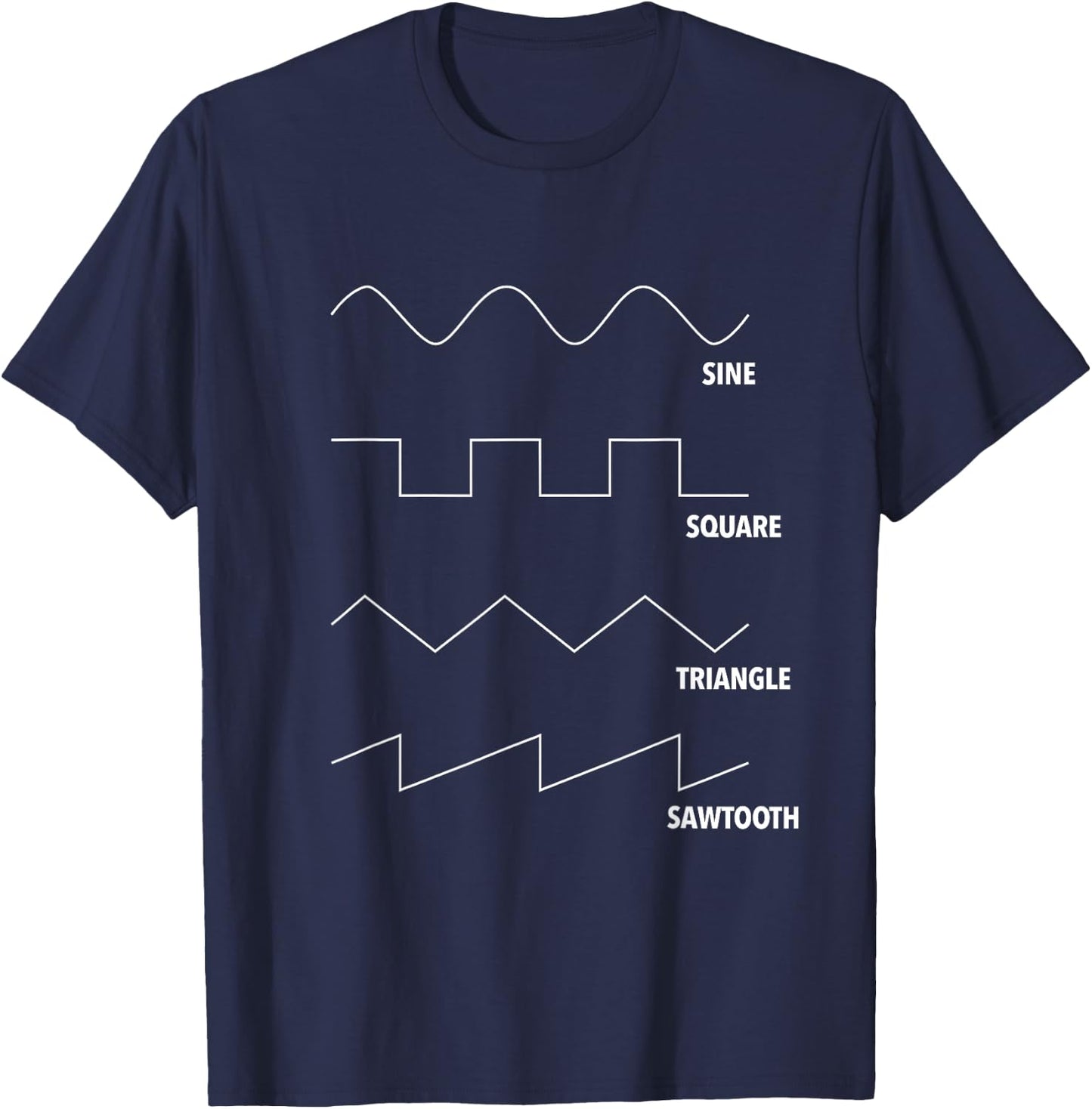 Sine Square Triangle Sawtooth Wavetable DAW Music Producer T-Shirt - T-Shirt | Navy