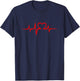 Heart, pulse, heartbeat, love, I love you, Valentine's Day T-Shirt - T-Shirt | Navy