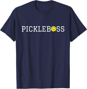 PICKLEBOSS Funny PICKLEBALL BOSS LEADER CAPTAIN T-Shirt - T-Shirt | Navy