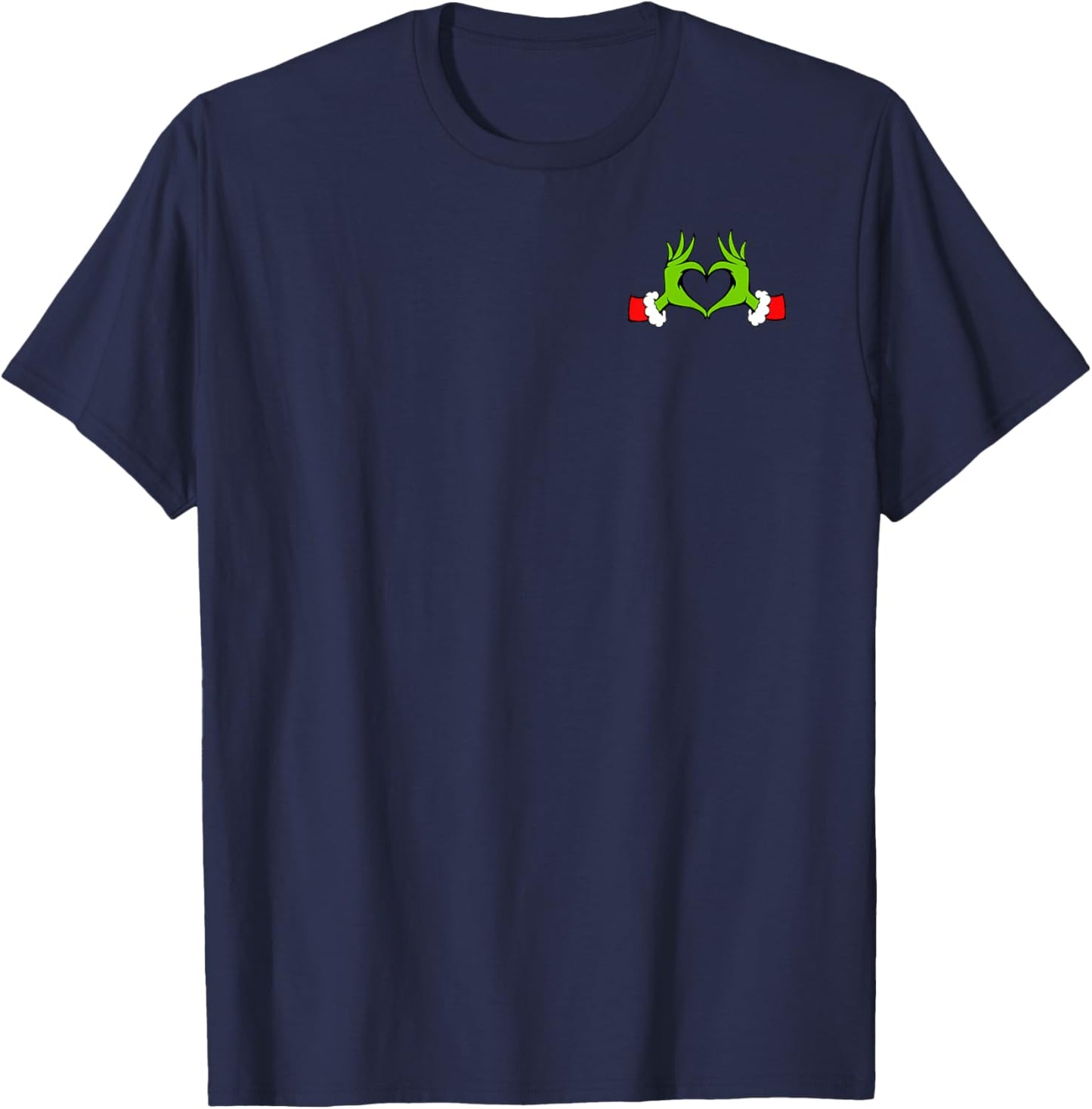 Heart Funny Santa Christmas Xmas Ornaments Pocket Pajamas T-Shirt - T-Shirt | Navy