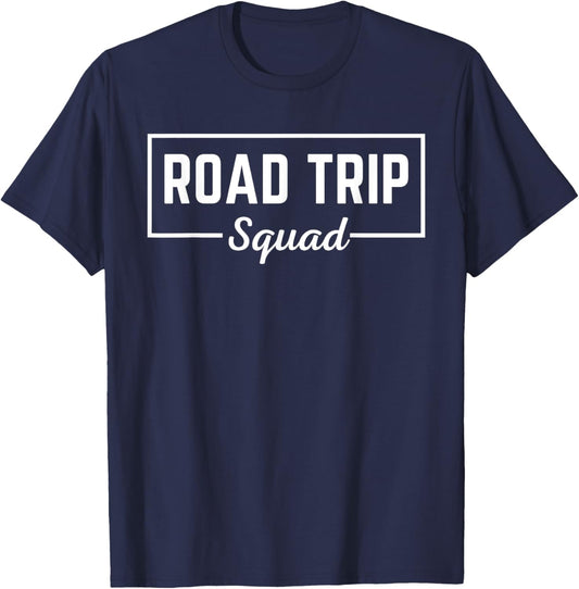 Road Trip Squad Family Friend Camping RV Vacation Matching T-Shirt - T-Shirt | Navy