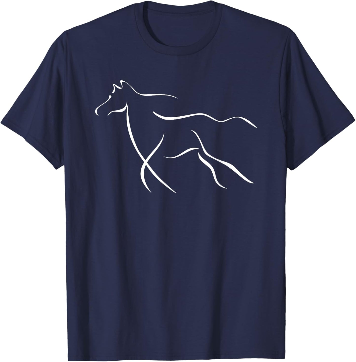 A Simple Line Drawing of a Horse T-Shirt - T-Shirt | Navy