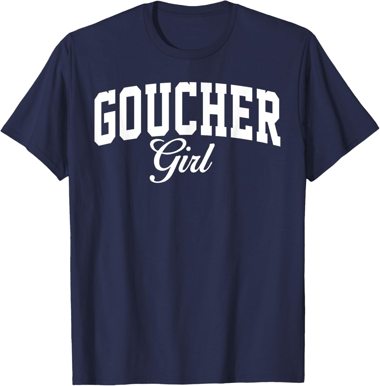 Goucher College Girl Arch Vintage Design Girls T-Shirt - T-Shirt | Navy