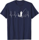 GetgoodfitDesign Men's Fly Fishing Heartbeat , Black, Small T-Shirt - T-Shirt | Navy
