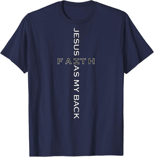 Jesus Has My Back Divine Protection Christian Religious T-Shirt - T-Shirt | Navy