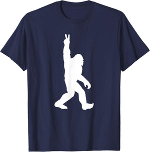 Bigfoot Victory Peace Sign T-Shirt - T-Shirt | Navy