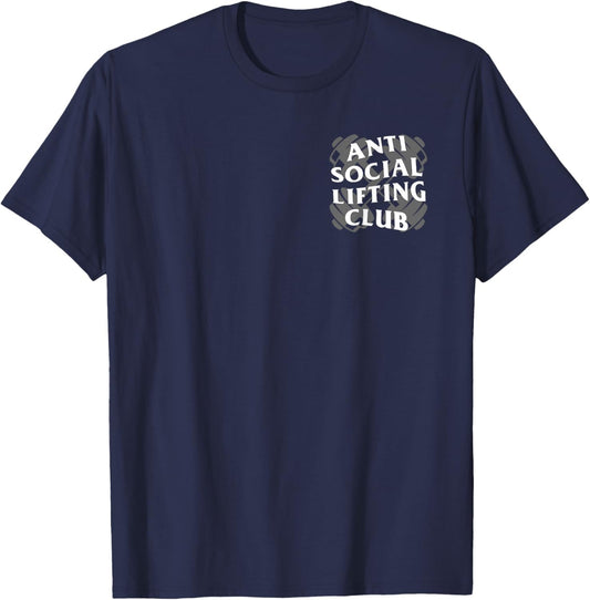 Anti Social Lifting Club: Dumbbells Crossed (Front + Back) T-Shirt - T-Shirt | Navy