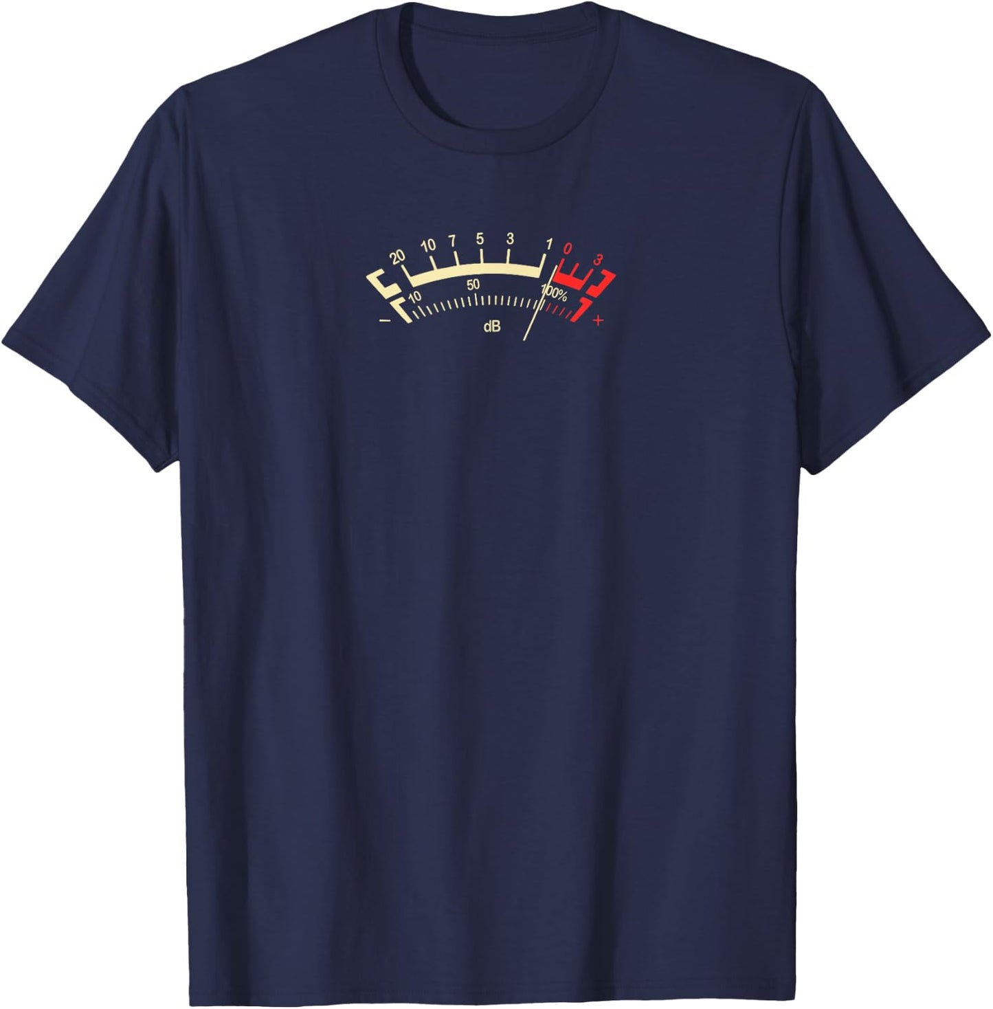 Retro dB Classic Analog Decibel Sound Power Meter Gauge Fun T-Shirt - T-Shirt | Navy