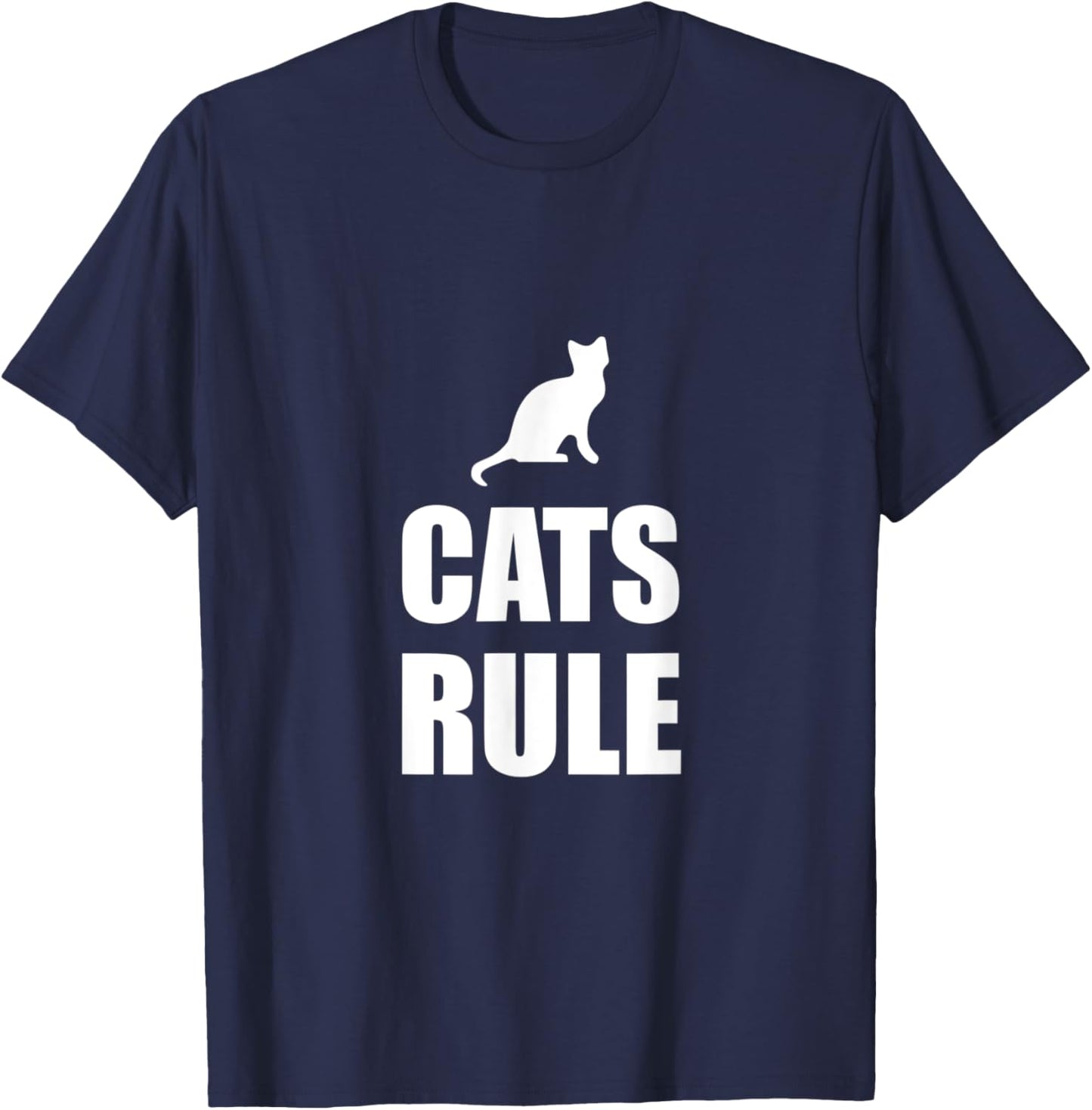 Cats Rule Pet Fan Funny T-Shirt - T-Shirt | Navy