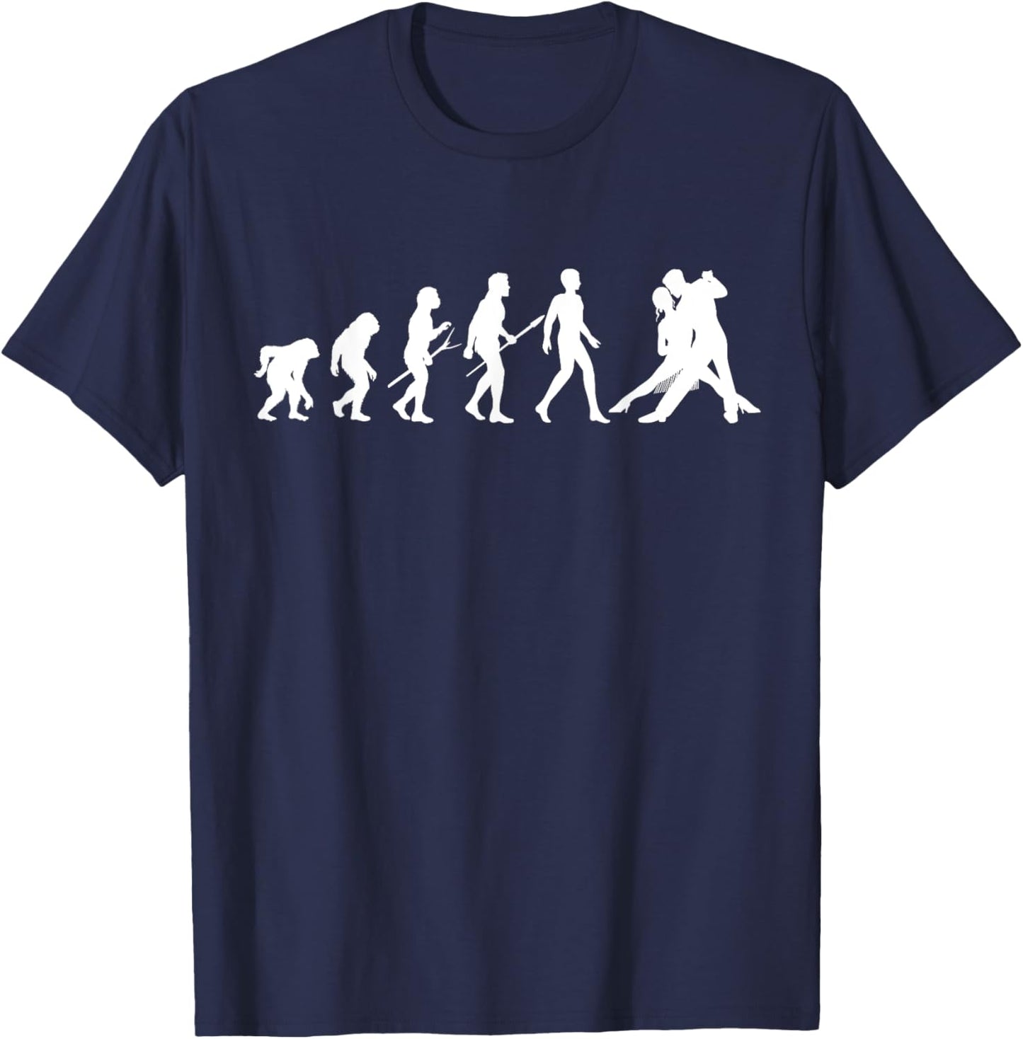 Evolution From Apes to Ballroom Dancing T-Shirt - T-Shirt | Navy